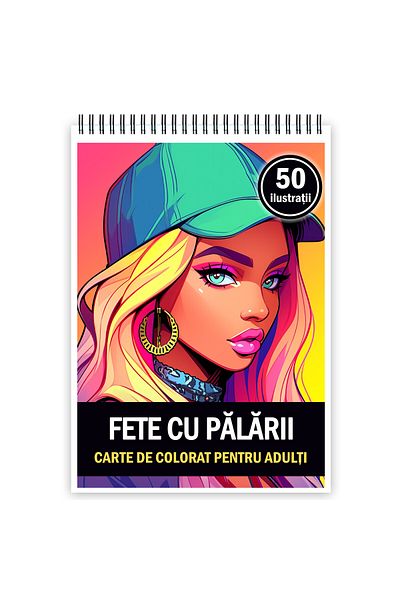 Legendary Gifts Adult Coloring Book, 50 Illustrations, Girls With Hats, 106 Pages, Format: A5