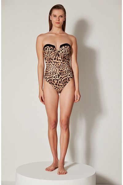 Penti Puccini Leopard Pattern Corset Swimsuit - Free Masur Collection