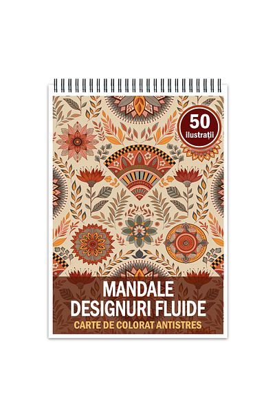 Legendary Gifts Anti-stress Coloring Book, 50 Illustrations Mandalas Fluid Designs, Format: A5