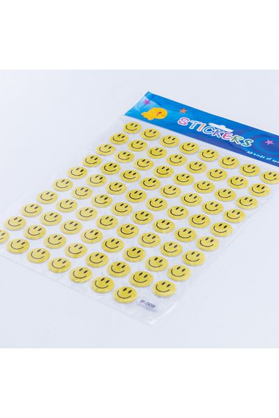 Bimotif 80 pieces of embossed smiley face stickers.