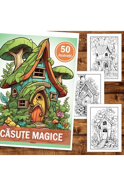 Legendary Gifts Coloring Book, 50 Illustrations, Magic Houses, 106 Pages, Format: A5
