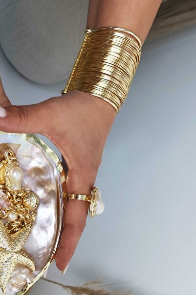 BYP Atelier سوار مشبك سلكي عتيق ذهبي