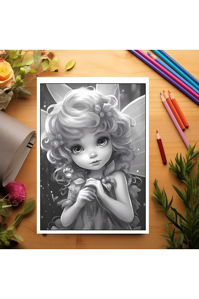Legendary Gifts Adult Coloring Book, 50 Illustrations, Baby Fairies, 106 Pages