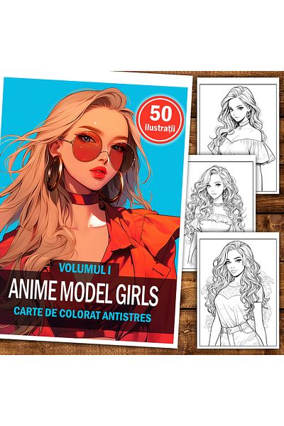 Legendary Gifts Coloring Book, 50 Illustrations, Anime Model Girls - Volume I, 106 Pages, Format: A5