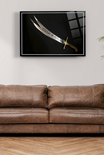 glassartdesign Hz. Ali'nin Kılıcı Zülfikar Cam Tablo 02 - İslami Tablo - Dini Tablo