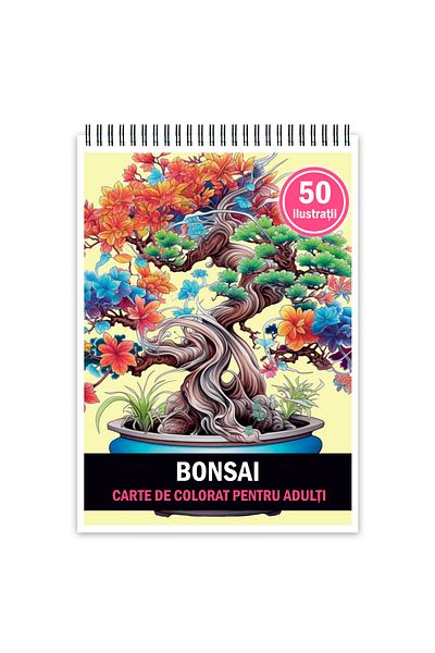 Legendary Gifts Coloring Book For Adults, 50 Illustrations, Bonsai, 106 Pages, Format: A5