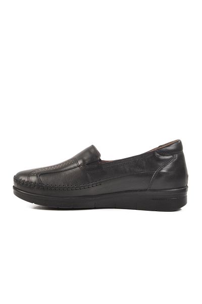 WALKWAY 42641 Z Black Genuine Leather Women's Casual Shoes