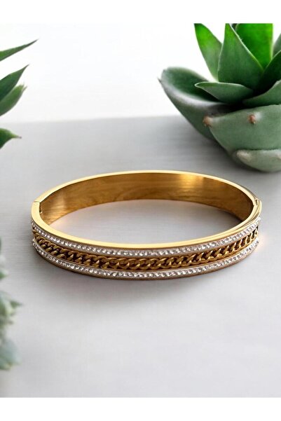 Constanza Exclusive Çok Taşlı Burgu Çelik Kelepçe 044