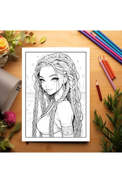 Legendary Gifts Adult Coloring Book, 50 Illustrations, Anime Beach Girls, 106 Pages, Format: A5