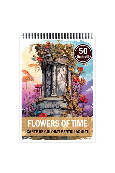 Legendary Gifts Anti-stress Coloring Book, 50 Illustrations, Flowers Of Time, 106 Pages, Format: A5