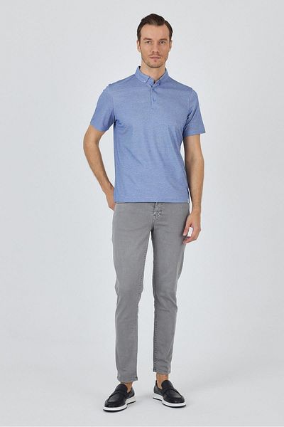 İmza Tricou Saks cu mânecă scurtă, simplu, suprem, cu gât polo, fără buzunar, din bumbac, ocazional, slim fit 1011250160_602