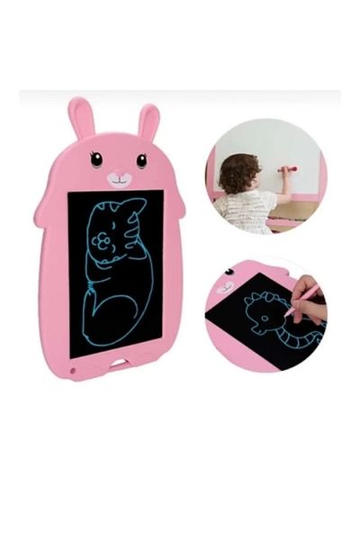 PRATİKOBA Rabbit Design Digital Children's Writing Tablet 9 Inch
