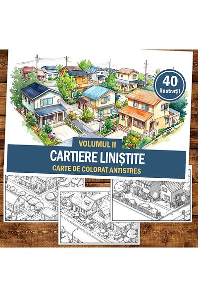 Legendary Gifts Anti-stress Coloring Book, 40 Illustrations Quiet Neighborhoods - Volume Ii, 86 Pages, Format: A5