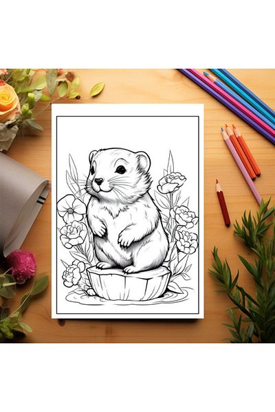 Legendary Gifts Anti-stress Coloring Book, 50 Illustrations, Cute Animals, 106 Pages, Format: A5
