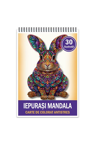 Legendary Gifts Anti-stress Coloring Book, 30 Illustrations Of Mandala Bunnies, 66 Pages, Format: A5