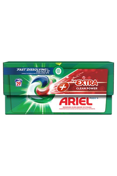 Ariel Laundry Detergent Capsules Pods Extra Clean Power, 29 Pieces