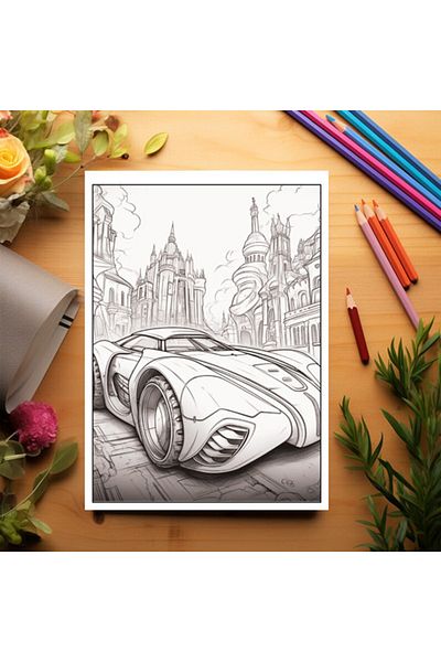 Legendary Gifts Coloring Book, 50 Illustrations, Cars Of The Future, 106 Pages, Format: A5