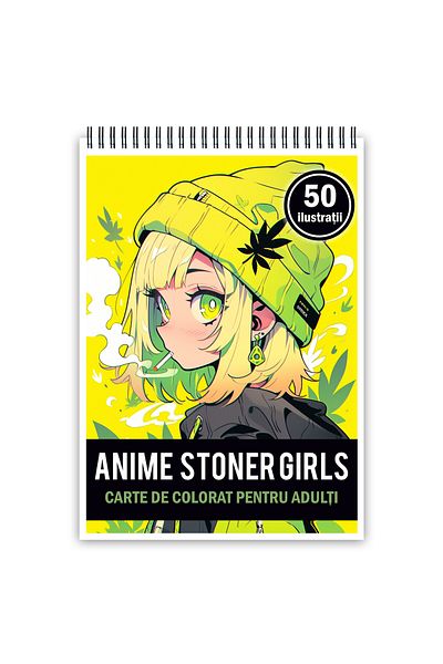 Legendary Gifts Adult Coloring Book, 50 Anime Stoner Girls Illustrations, 106 Pages