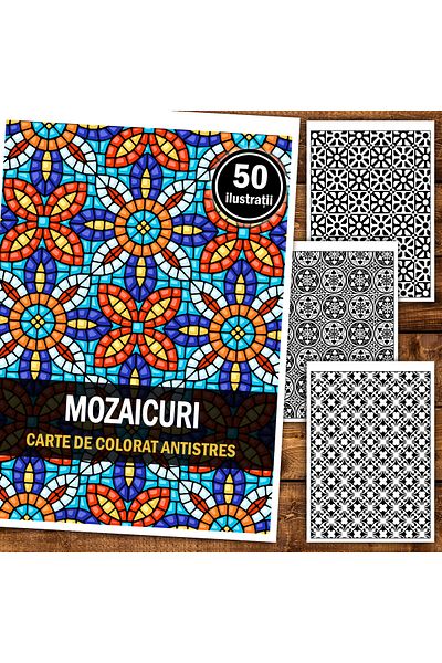 Legendary Gifts Anti-stress Coloring Book, 50 Mosaic Illustrations, 106 Pages, Format: A5