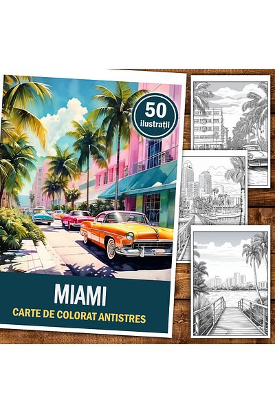 Legendary Gifts Coloring Book For Relaxation And Anti-stress, 50 Illustrations, Miami, 106 Pages, Format: A5