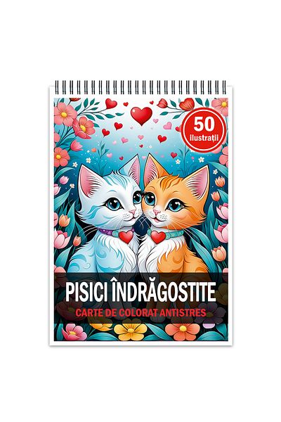 Legendary Gifts Anti-stress Coloring Book, 50 Illustrations, Cats In Love, 106 Pages, Format: A5