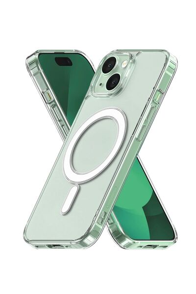 PSGT Apple iPhone 15 plus Kılıf Magsafe Wireless Kablosuz Şarj Destekli Sert ...