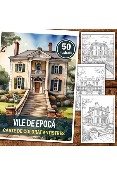 Legendary Gifts Anti-stress Coloring Book, 50 Illustrations Of Vintage Villas, 106 Pages, Format: A5