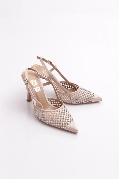 DGN 6704 Women's Back Tie Heeled Evening Dress Shoes