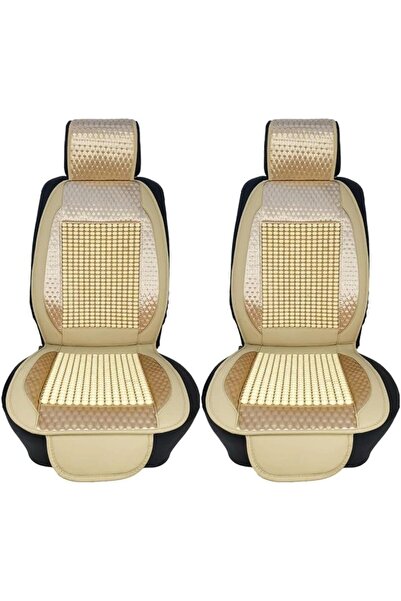 Generic وسادة مقعد السيارة الخشبية العالمية المزينة بالخرز - مصنوعة من جلد ال...