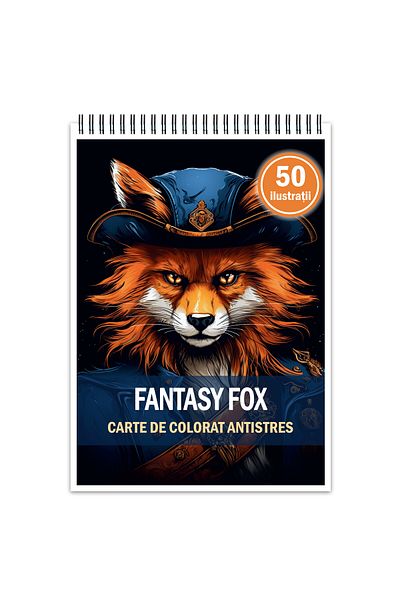 Legendary Gifts Anti-stress Coloring Book, 50 Fantasy Fox Illustrations, 106 Pages, Format: A5