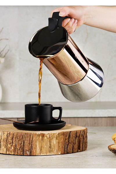 Berlinger Haus Espresso Mokka cu inducție 9 cești Rosegold Metallic Line