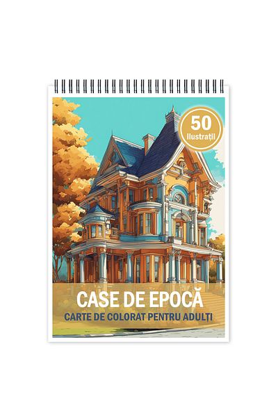 Legendary Gifts Anti-stress Coloring Book, 50 Illustrations, Vintage Houses, 106 Pages, Format: A5