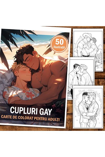 Legendary Gifts Coloring Book For Relaxation And Anti-stress, 50 Illustrations, Gay Couples, 106 Pages, Format: A5