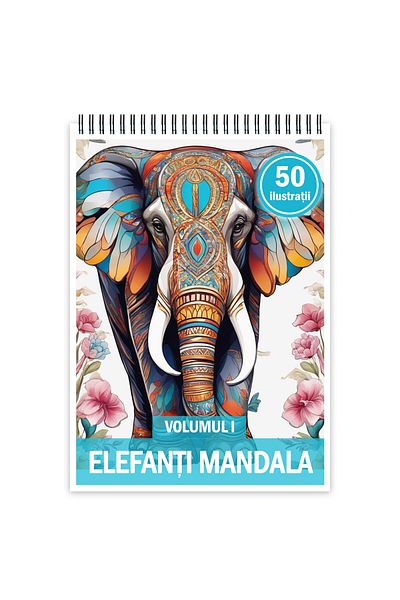 Legendary Gifts Coloring Book With 50 Illustrations, Elephants Mandala - Volume I, 106 Pages, Format: A5