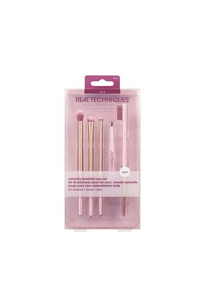 Real Techniques Naturally Beautiful Eye Makeup Brush Kit 5 Piece Set Pink