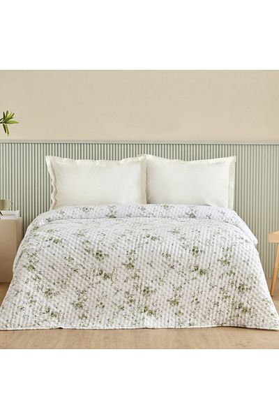 Karaca Home Sarah anderson marisa doppelbett tagesdecke grün