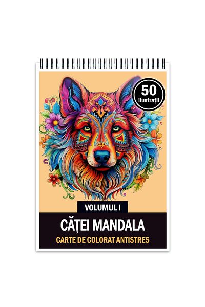 Legendary Gifts Anti-stress Coloring Book, 50 Illustrations Of Mandala Cat - Volume I, 106 Pages, Format: A5