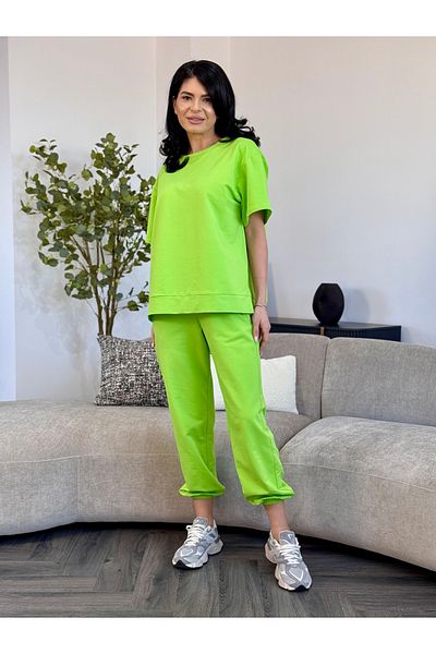 RAMONA BADESCU EXCLUSIVE Set sport casual verde – 92% bumbac, 8% elastan