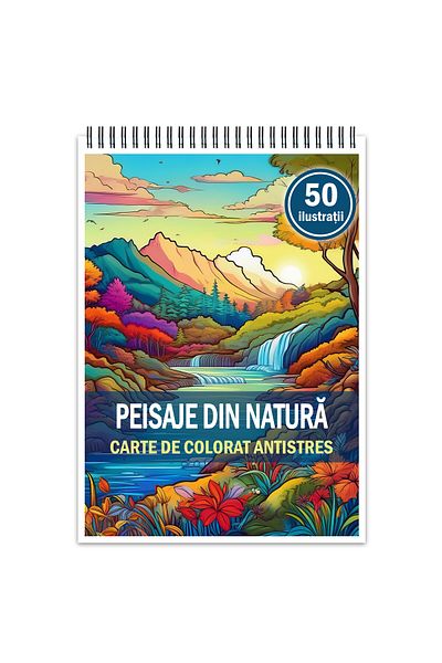 Legendary Gifts Anti-stress Coloring Book, 50 Illustrations Of Nature Landscapes, 106 Pages, Format: A5