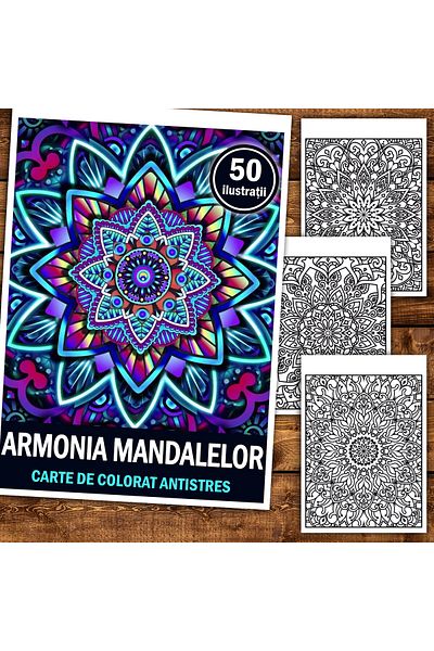Legendary Gifts Anti-stress Coloring Book, 50 Illustrations Harmony Of Mandalas, 106 Pages, Format: A5