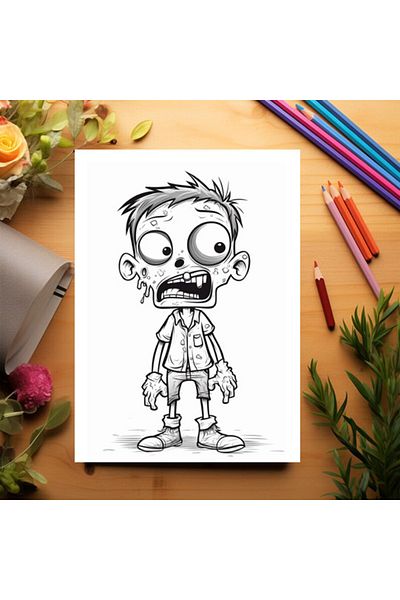 Legendary Gifts Adult Coloring Book, 50 Illustrations, Zombie Kids - Volume Ii, 106 Pages