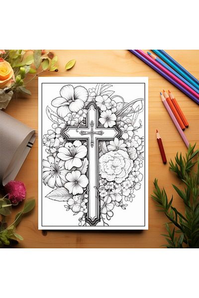 Legendary Gifts Coloring Book, 50 Illustrations, Crosses - Volume I, 106 Pages, Format: A5
