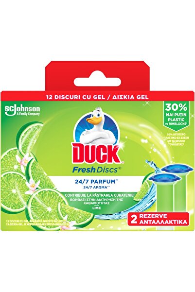 DUCK Rezerve odorizant gel pentru vasul toaletei Duck Fresh Discs Lime