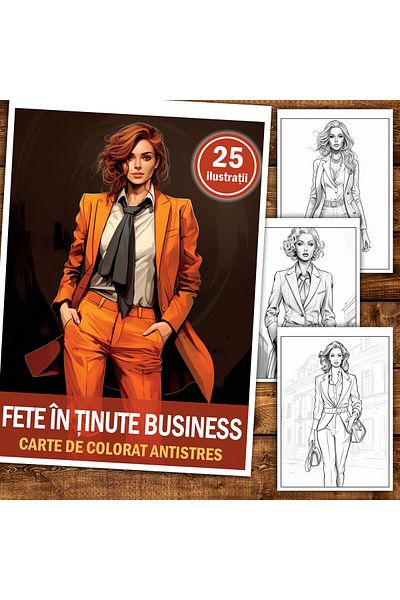 Legendary Gifts Anti-stress Coloring Book, 25 Illustrations Girls In Business Outfits, 56 Pages, Format: A5