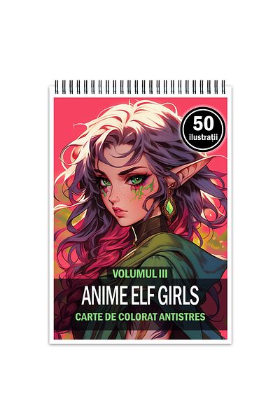 Legendary Gifts Anti-stress Coloring Book, 50 Illustrations, Anime Elf Girls - Volume Iii, 106 Pages, Format: A5