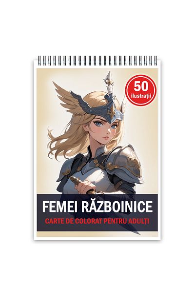 Legendary Gifts Coloring Book, 50 Illustrations, Warrior Women, 106 Pages, Format: A5