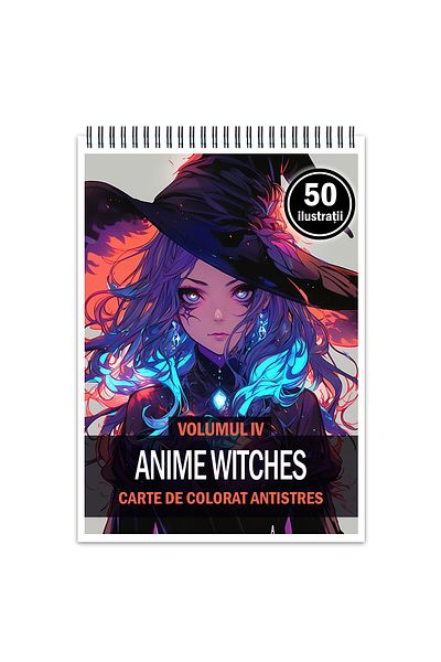 Legendary Gifts Anti-stress Coloring Book, 50 Illustrations, Anime Witches - Volume Iv, 106 Pages, Format: A5