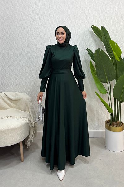 Tarzım Tuba Women's Balloon Sleeve Scuba Dress
