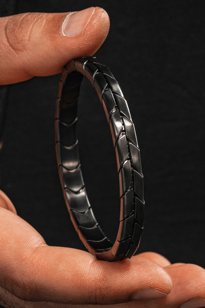 OSMANLI GÜMÜŞ Magnum Flex Siyah Kelepçe Model - Mat Esnek Manyetik Çelik Erke...