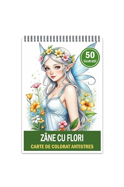 Legendary Gifts Anti-stress Coloring Book, 50 Illustrations Of Flower Fairies, 106 Pages, Format: A5